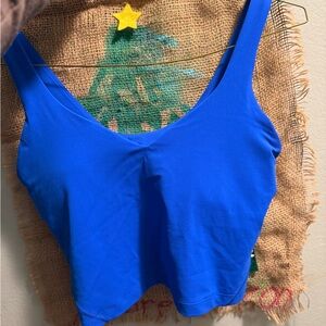 Women's Blue Scoop Neck Align Tank